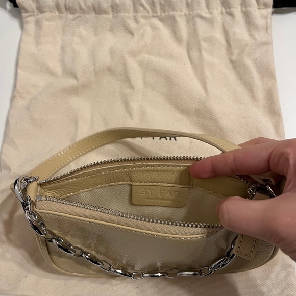 By Far Beige Grained Leather Mini Rachel Bag NWOT - Picture 3 of 3